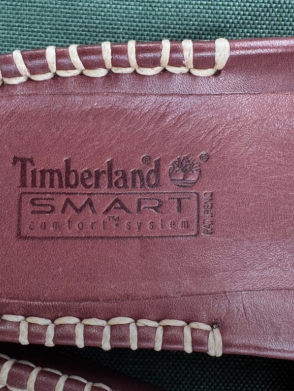 Timberland Women's Burgundy Leather Slide Sandals with Stitched Trim - Picture 2 of 12